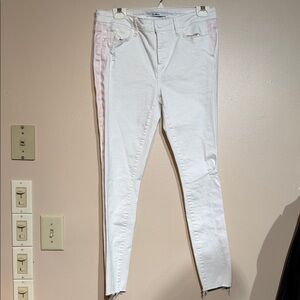 Sam Edelman White and Pink Skinny Jeans